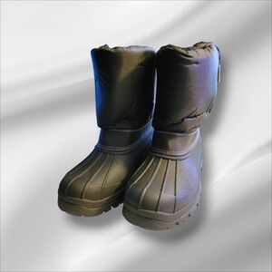 ZOOGS Kids Waterproof Snow Boots Size 3Y Black Winter Snow Boots